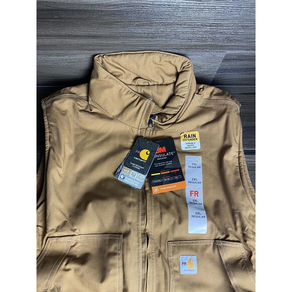 Carhartt MSRP $200 Men's size 2XL Fire-Resistant Quick Duck Insulated Zip Vest - Picture 3 of 7